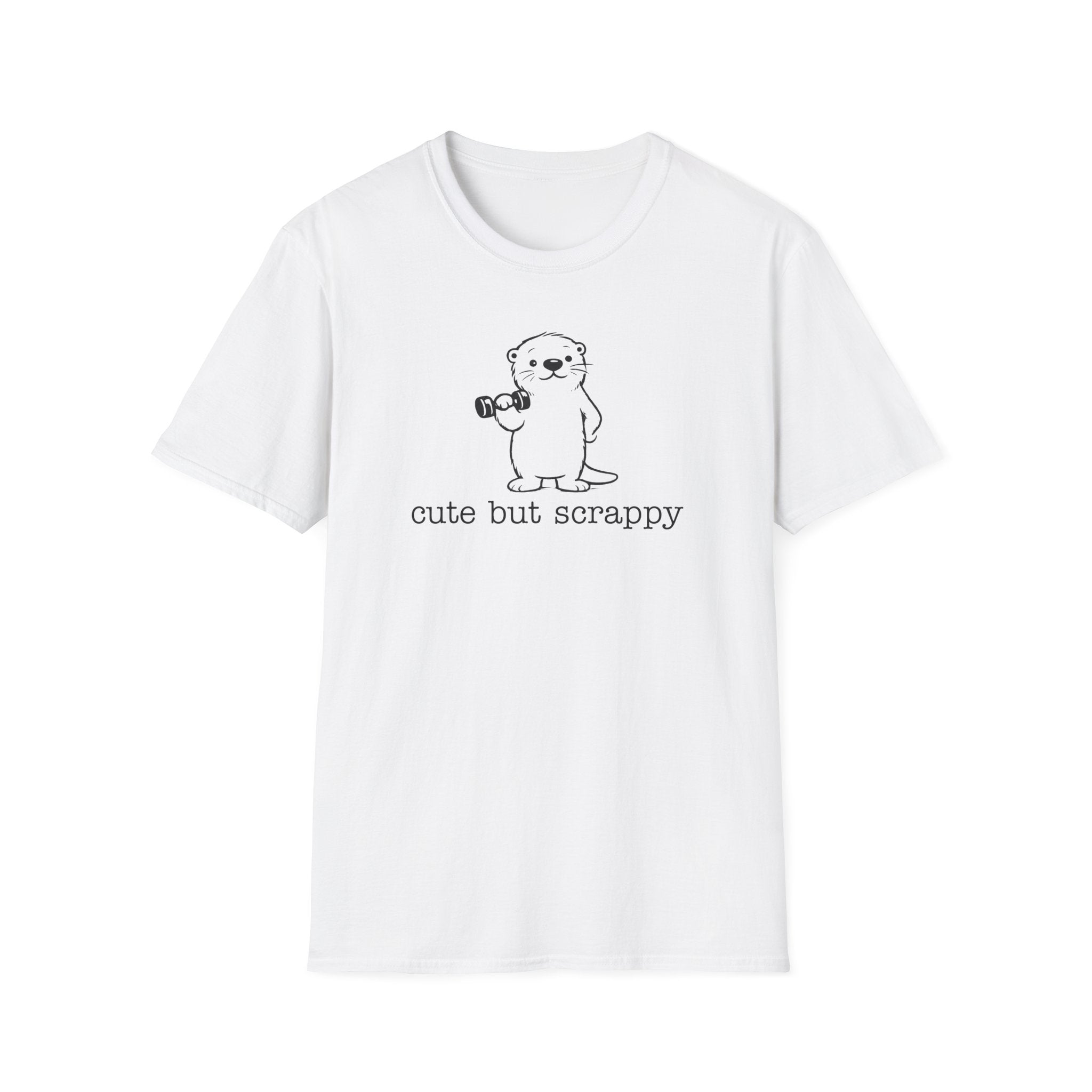 Cute But Scrappy Otter Black Line T-Shirt