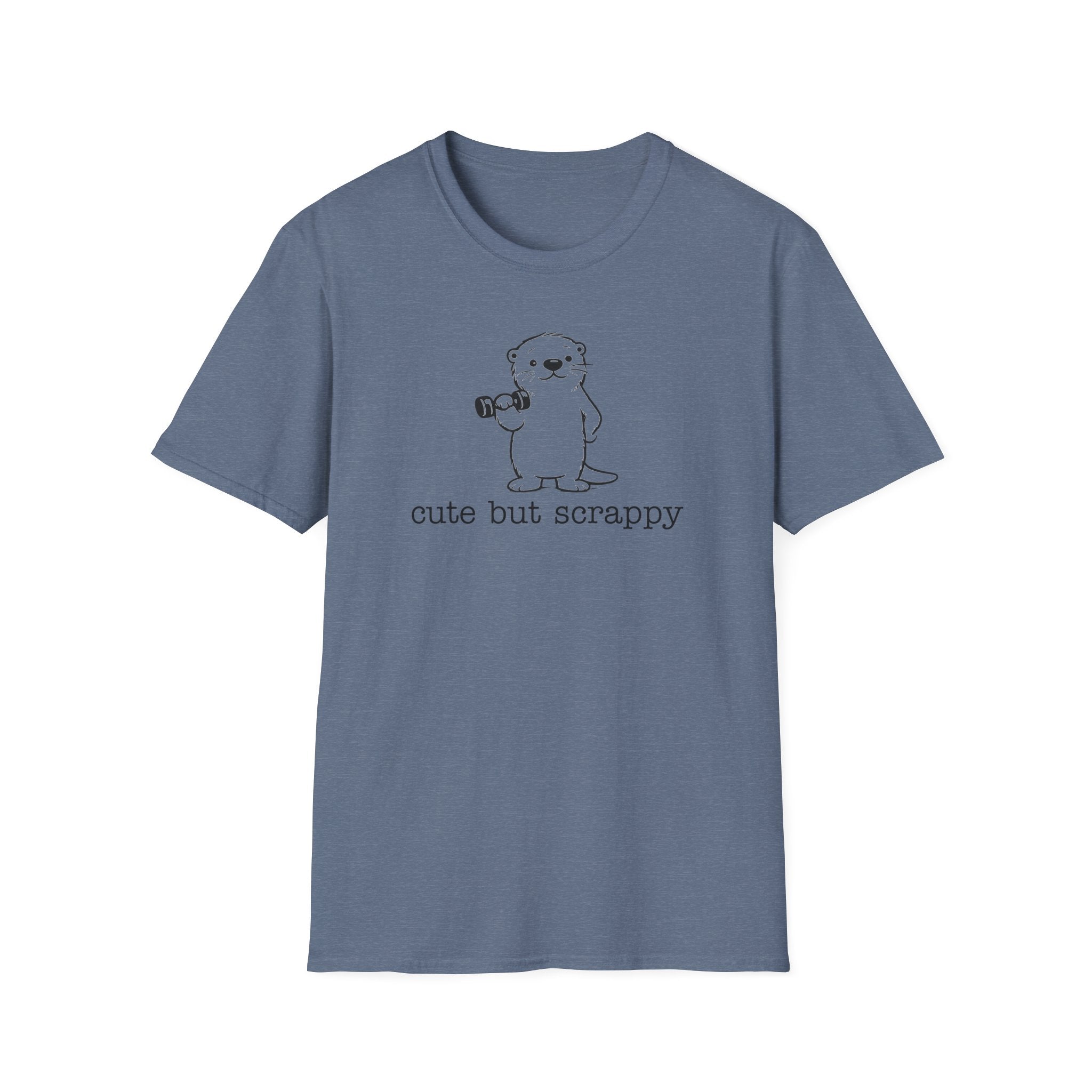 Cute But Scrappy Otter Black Line T-Shirt