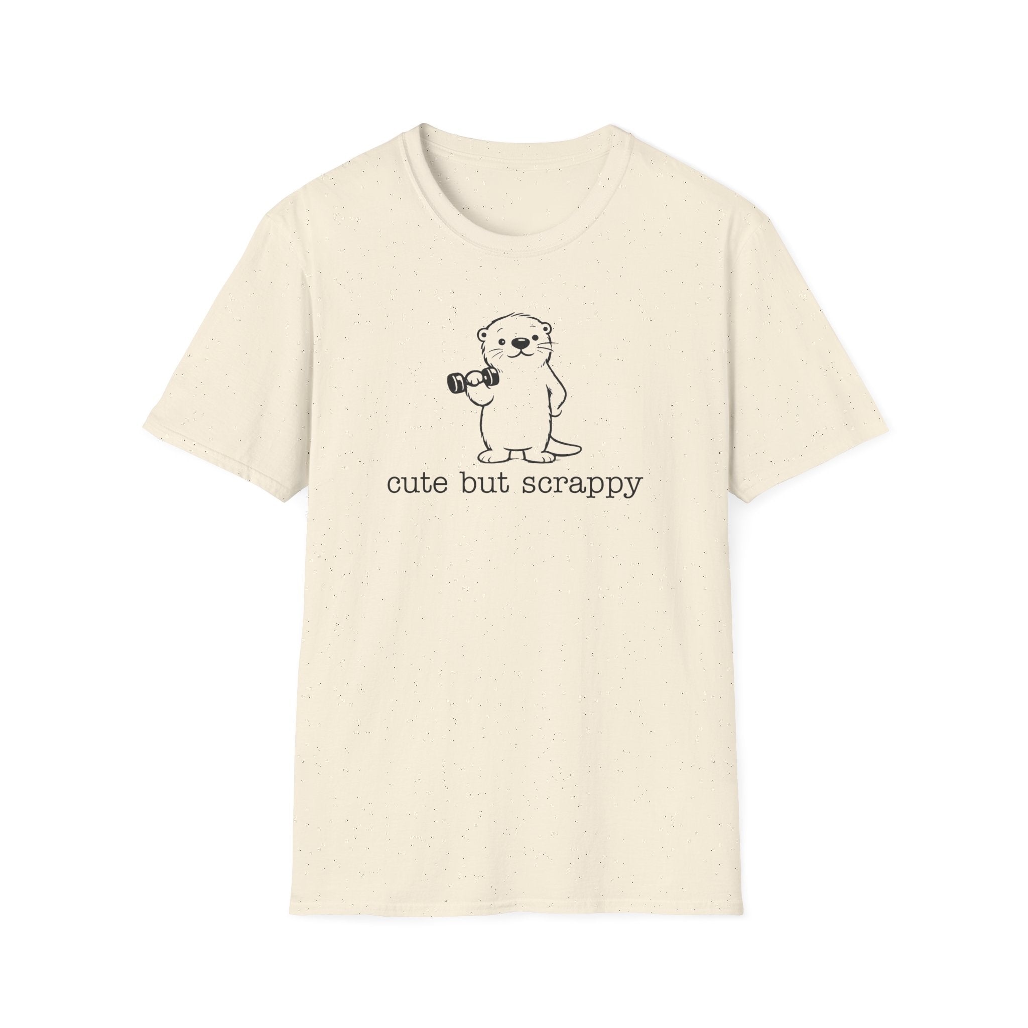 Cute But Scrappy Otter Black Line T-Shirt