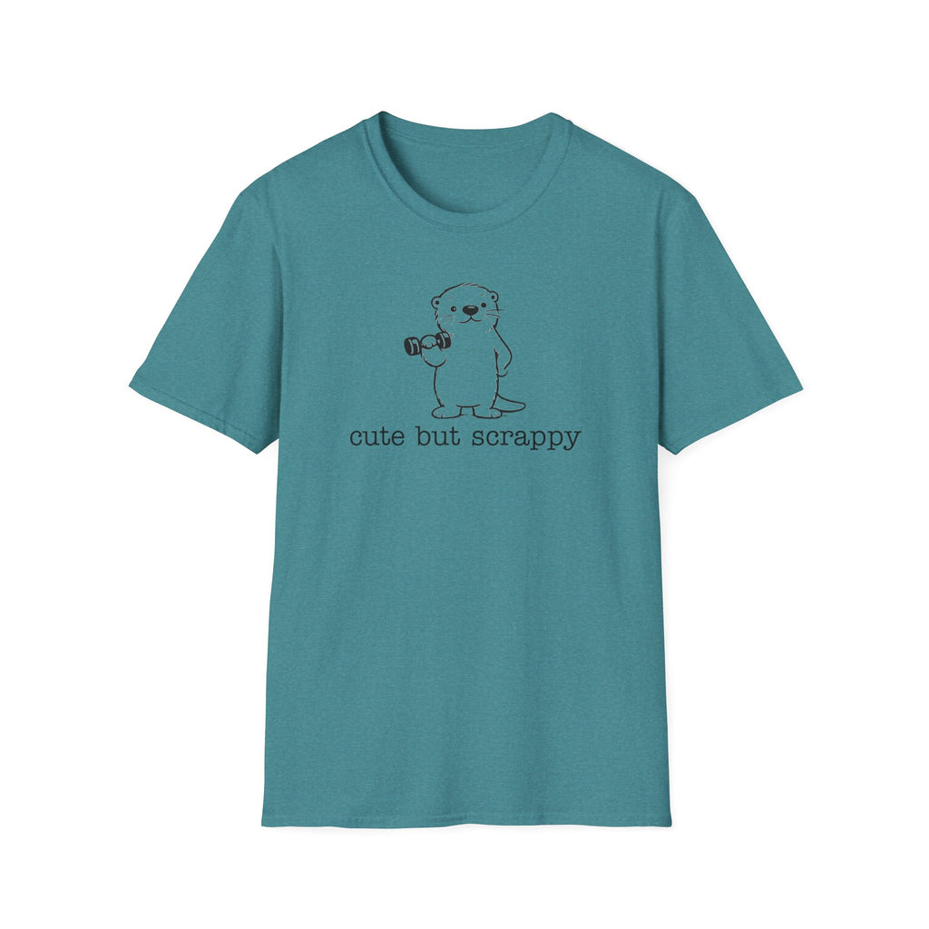 Cute But Scrappy Otter Black Line T-Shirt
