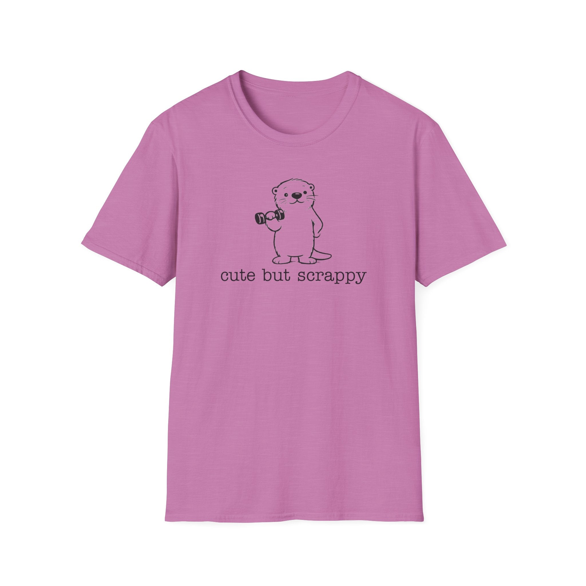 Cute But Scrappy Otter Black Line T-Shirt