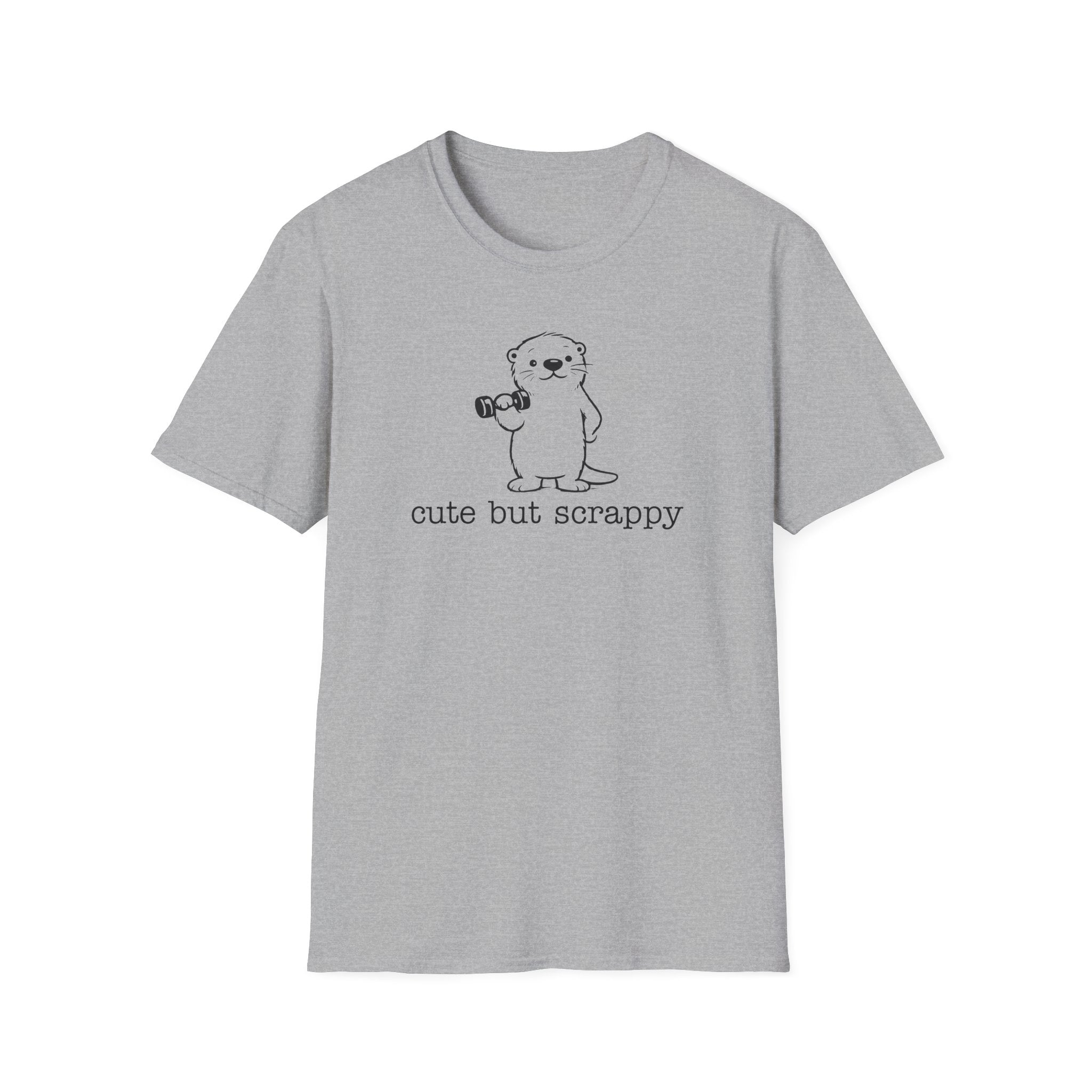 Cute But Scrappy Otter Black Line T-Shirt